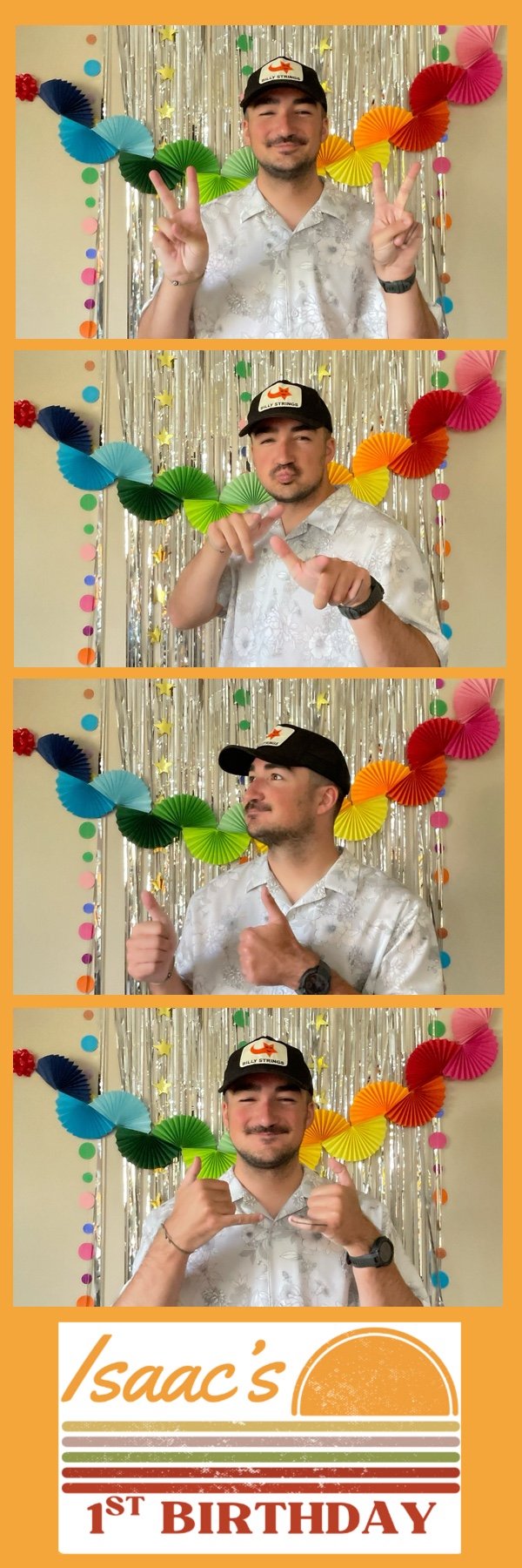 Printed 2x6 photo strip from a first birthday party