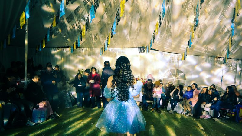 Quinceañera celebration photo booth moment