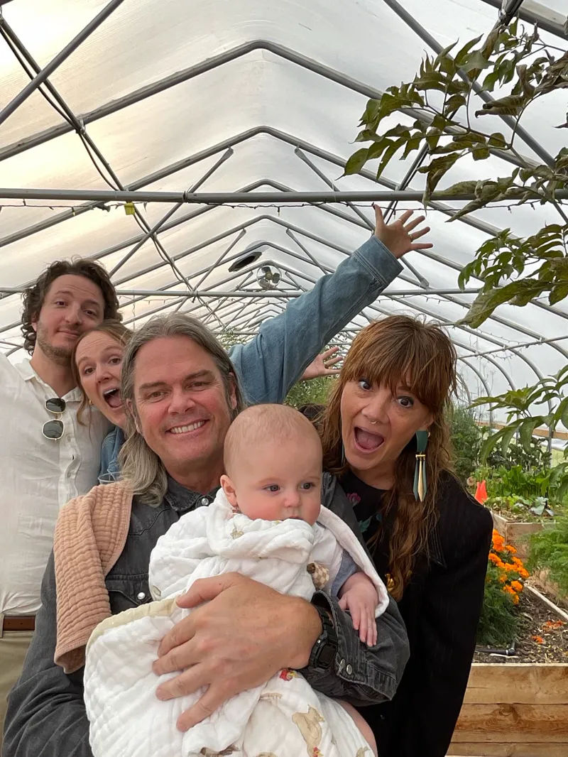Family in a greenhouse wedding